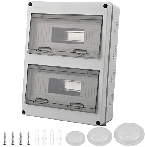 24 Way Consumer Unit, DIN Rail Box With Terminals, IP65 Electrical Enclosure, Waterproof Transparent Window Consumer Unit, Consumer Circuit Breaker Box