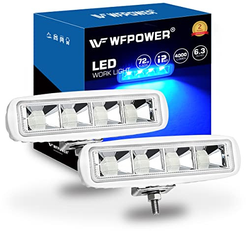 WFPOWER Blue Boat Spreader Lights, 2 Pack 72W Pontoon Lights Spreader for Boats, Waterproof Marine LED Lights Dock Light for Night Fishing, 6.3 Inch T-Top Boat Deck Lights 12V 24V for Boat SUV Truck