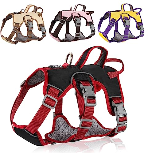 LiebeDD Hundegeschirr für Kleine Mittelgroße Grosse Hunde und Welpen, Anti Zug Geschirr Hund Sicherheitsgeschirr Ausbruchsicher Welpengeschirr No Pull Hundegeschirr Dog Harness, Schwarz, L
