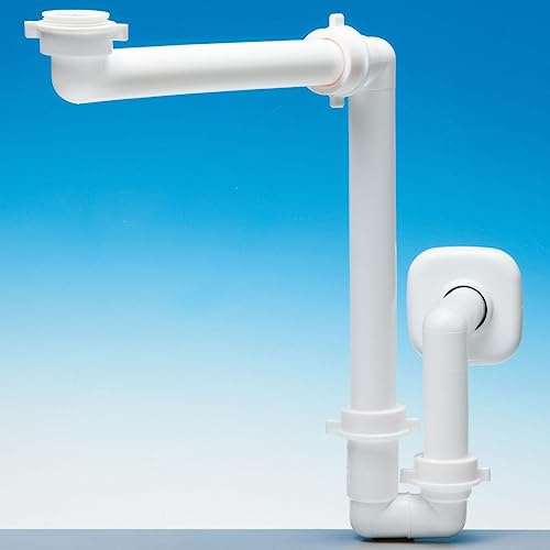SOTECH Raumsparsiphon 32-40 mm weiß Ablaufgarnitur für Küche und Bad | Raumsparsiphon