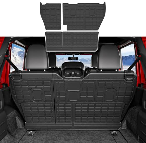xipoqix Backrest Mat Compatible with 2018-2025 Jeep Wrangler JL Unlimited 4X4 Cargo Mat TPE Back Seat Protector Replacement for 2018-2025 Jeep Wrangler JL Accessories