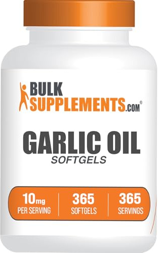 BulkSupplements.com Garlic Oil Softgels - Aged Garlic Supplement, Odorless - Gluten Free, 1 Softgel per Serving (10mg), 365 Count (Pack of 1)