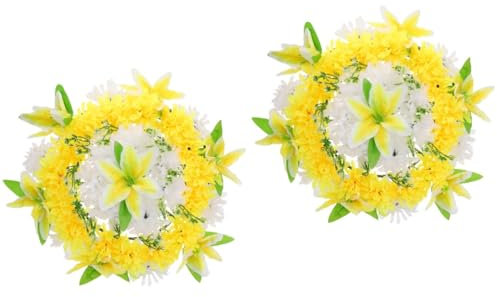 ABOOFAN 2 Pz ghirlanda composizioni floreali finte funebre artificiale cimitero the sacrifice arredamento fiori artificiali finta funebre sacrificale Porta d'ingresso