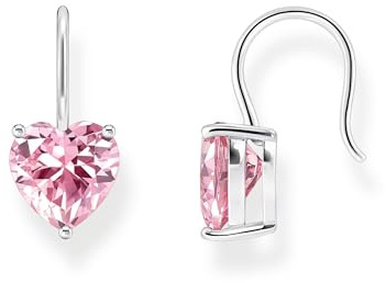 THOMAS SABO Ohrhänger mit pinkfarbenem Zirkonia-Herz Silber 925 Sterlingsilber