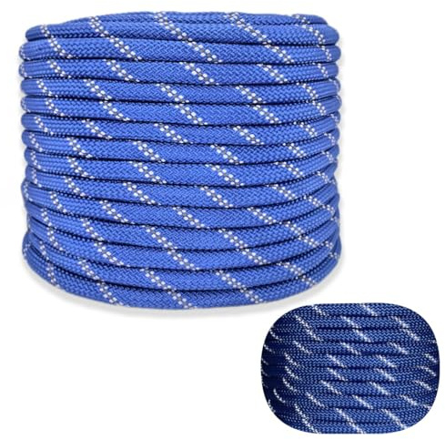 Polypropylen Seil Paracord 8mm Ropereißfeste Rope Schnur Nylonseil Bootsseil Reepschnur Outdoor Seil Tauwerk Blau ppm Seil für Bootsport, Sport, Camping, Segeln, Angeln, Fischen, Wandern (8mm-5M)