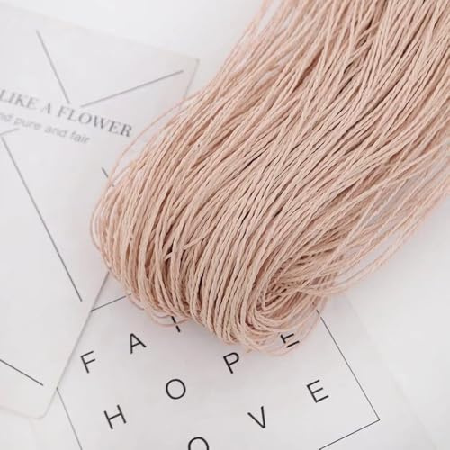 Wambere Etwa 200g Buntes Bastband 2mm Raffia Bast Bastschnur Bastbänder Gehäkelter Bast für DIY Kunsthandwerk Geschenkverpackung Hochzeit Party Dekorieren Handstricken Häkeln Sommerhut,Altrosa