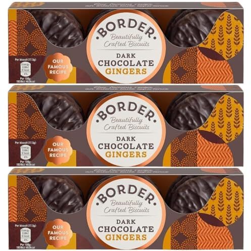 Linenvale Dark Chocolate Ginger Beautifully Crafted Biscuits Bundle - 150g x Pack of 3