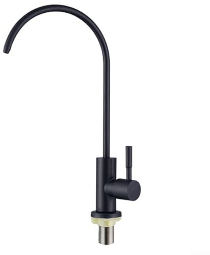 Hasaller Drinking Water Filter Kitchen Tap Stainless Steel Modern Single Lever Home Water Filter Faucet 360° Swivel Reverse Osmosis Faucet Stainless Steel Faucet for Filtered Water in Kitchen(Black)