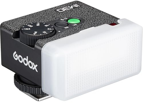 Godox iM30 Mini Flash with Diffuser for Canon, Nikon, Sony, Fuji, Olympus Single-Contact Hotshoe Cameras, Godox camera flash with Diffusion Dome Speedlite GN15, 7-Level Power Adjustment, 230 Flashes