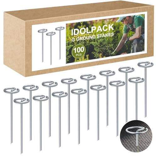 100 Pack G-Shaped Garden Stakes Heavy Duty Landscape Staple Weed Berrier Fabric Stake Ground Pins for Landscaping, Turf, Yard & Lawn(15cm/4Inch Height)