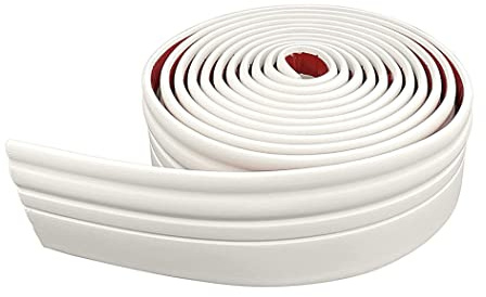 Flexible Baseboard Molding Trim Peel and Stick Rubber Wall Base Moulding Trim, 4 Inch x 16.4 Feet Self-Adhesive Vinyl Wall Base Cove Base Self-Adhesive Vinyl Wall Base Cove Base