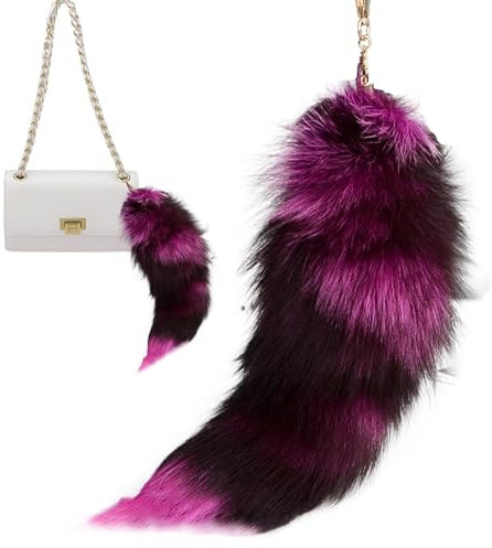 Fuchsschwanz Schlüsselanhänger - Weißer Fuchsschwanz Schlüsselanhänger, Furry Tail Faux Schlüsselanhänger | Kunsthaar-Frauen-weicher Fuchs-Kostüm-Schlüsselanhänger, kreativer Tier-Fuchsschwanz-Cosplay