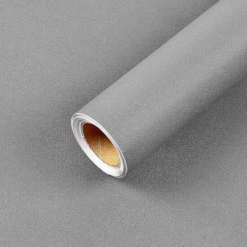 Amaowdc Papier peint autocollant gris à décoller et à coller en vinyle pour meubles, dos adhésif, papier mat, imperméable, amovible, pour salon, chambre à coucher, mur, 44,5 x 10 m