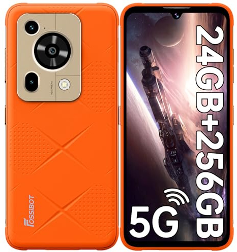 FOSSIBOT F112 PRO (2025) Rugged Phone Unlocked 5G - 24GB RAM+256GB/1TB ROM Cell Phone, 6.88''Display, 7150mAh Battery Smartphone, 50MP Camera, Android 14 Dual SIM Phones, IP68/IP69K/NFC/GPS,Orange