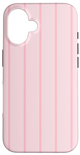 Pastel Pink Stripes Thin Vertical Lines Retro Y2K Aesthetic Hülle für iPhone 16