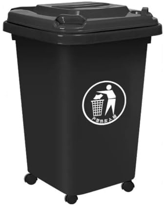 Contenedor Basura Ruedas Exteriores 30 L 50 L 100 L 120 L 240 L Ideal For Patios Cocinas Entretenimiento Aire Libre(Black,30L)
