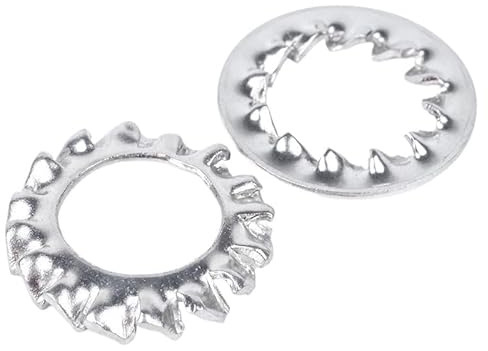 Juego de 30 arandelas de seguridad de estrella métricas (arandelas dentadas internas y externas for juntas de acero inoxidable 304 M3-M16)(M8 External)