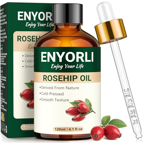 ENYORLI Olio di Rosa Mosqueta 120ml, Olio Viso Corpo Capelli, Idratante Multiuso