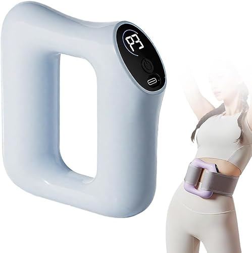 Multifunktionaler Ganzkörper Faszienring, 3 Massagemodi and 5 Einstellbare Bauch Massagegerät, Elektrisches Massageroller Mit Vibration zur Faszien-Straffung für Rücken, Taille, Faszien (Blue)