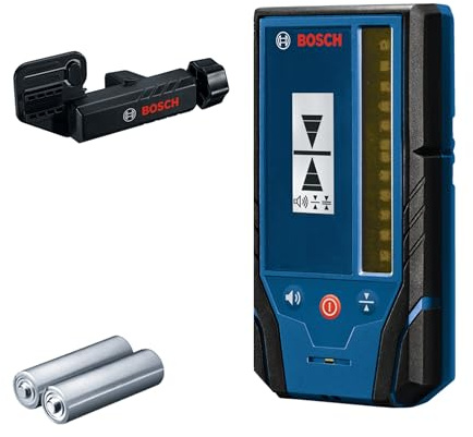 Bosch PRO Ricevitore Laser Rotante LR3-2 (indicatori su due lati, area di ricezione da 80 mm, compatibile con livelle laser rotanti verdi e rosse, magneti integrati)