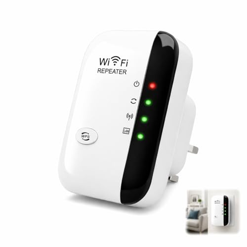 2026 WiFi Extender Booster Wireless Signal Booster 2.4GHz 300Mbps | WiFi Repeater Internet Covers Up to 3000 Sq.ft 45+ Devices Range Extender with Ethernet Port for Home Quick Setup UK Plug