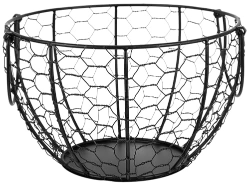 Cestino in Ferro Vintage Nero per Dessert e Condimenti | Grande Capienza, Stile Rustico Originale, Decorativo Multiuso, per Casa e Riordino Durante Trasloco o Ritrovi