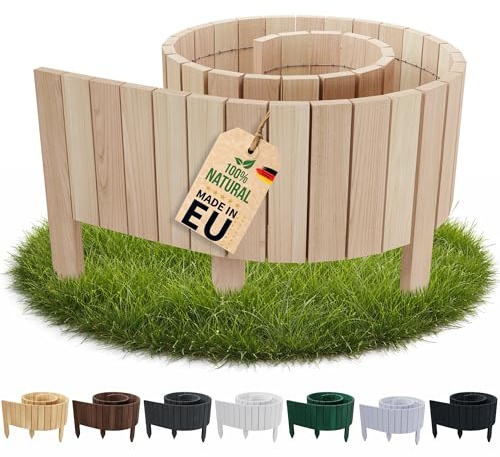 Floranica Bordo Giardino Flessibile 10 x 200 cm Grezzo Bordi Aiuole Legno Bordura per Giardino Rollborder Palizzata