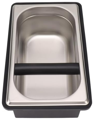 Caja de golpe de café, caja café goma, contenedor discos molidos acero inoxidable, máquina herramienta espresso gran capacidad con tanque interior extraíble para cafetería, bar (L)