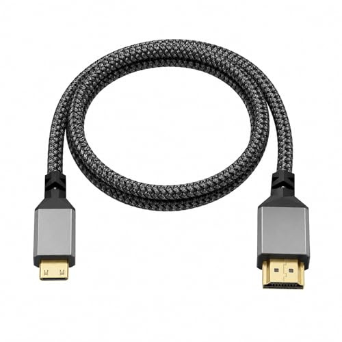 TAKUZA Mini HDMI auf HDMI Kabel 2M, 4K@60Hz HDMI auf Mini HDMI Kabel | HDMI Mini auf HDMI Adapter, 18Gbps Mini HDMI Kabel Kompatibel mit Kamera, Laptop, Monitor, Projektor