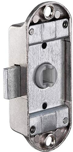 Gedotec Serrure pour Porte de Meuble, Armoire, Commode, Placard, Bureau Vintage, Garde-robe, Tiroir | Ferme Porte en Acier Nickelé Mat pour Chambre | Verrou avec Gâche 15mm - Gauche - 1 Pièce