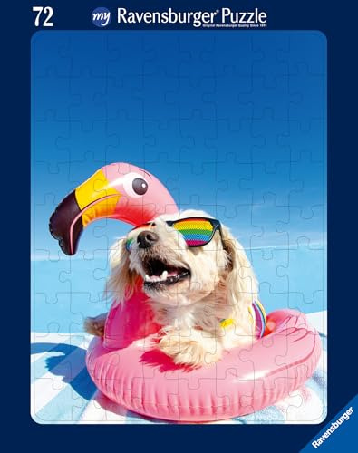 Ravensburger Fotopuzzle 72 Teile personalisiert Dunkelblauer Rahmen Hoch | 72 Teile, Fotogeschenke zum Selbstgestalten, Rahmenpuzzle mit eigenem Bild, Personalisierte Geschenke, Für Kinder ab 4 Jahren
