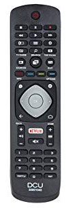 DCU TECNOLOGIC | Philips fjärrkontroll | LCD/LED-TV fjärrkontroll | kompatibel med Philips TV | Netflix-knapp | Svart