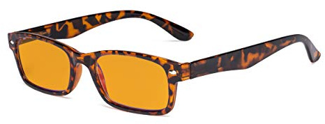 Eyekepper Blaulicht-Schutz Computerbrille mit orangefarbener Filtergläser, Anti-UV-Strahlen Damen und Herren - Nachtzeit Besser Schlafen Digitale Leser - Schildkröte