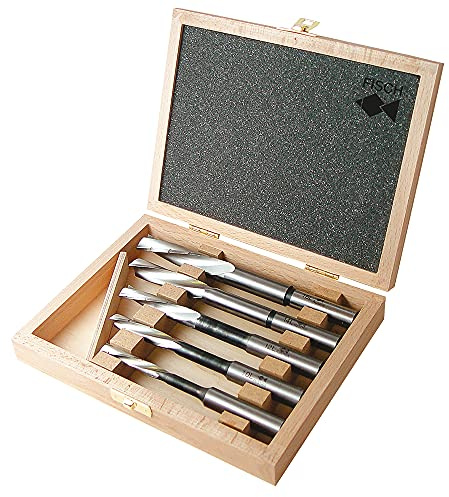 Langlochbohrer Set 5-tlg. - gedrehte Ausführung - rechtslaufend Ø 8-16 mm, Schaft 16 mm in einer Holzkassette