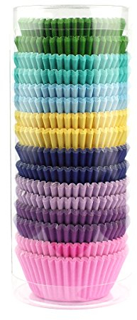 xlloest Mini-Cupcake-Papierförmchen Regenbogenfarbe Muffin Förmchen Papier 400 Stück