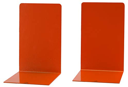 Simon Rack Sujetalibros, Sujeta Libros Estanteria Metálicos, 160x120x120, 2 Unidades, Soporte Libros, Naranja