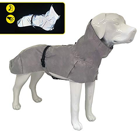 Croci Hiking - Mantel für Hunde, Regenmantel für Hunde, reflektierender Regenmantel, maximale Sichtbarkeit, thermoregulierendes Futter, hohe Sichtbarkeit, Größe 55 cm - 381 g