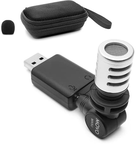 Movo MA5U Omnidirectional USB Microphone for Computer - External Microphone for Laptop with 180° Rotation - USB Gaming Microphone for PC and Mac - Mini Travel USB Mic for Virtual Meetings, Zoom Calls