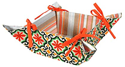 MONTEMAGGI Panera de tela con estampado de cefalú, 18 x 18 x 10 cm