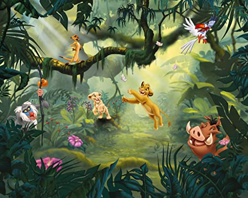 Komar Disney Vlies Fototapete - Lion King Hakuna Matata - Größe: 350 x 280 cm (Breite x Höhe) - Simba, Nala, König der Löwen, Kindertapete, Kinderzimmer, Tapete - IADX7-004