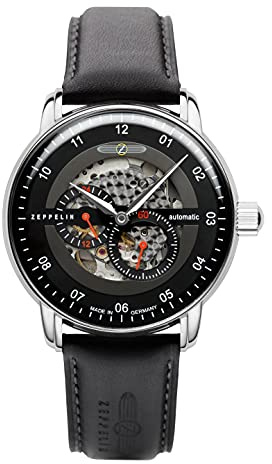 Zeppelin New Captain's Line Armbanduhr, 43 mm, automatisch, Skeleton 8664-2, Gurt, Klassisch