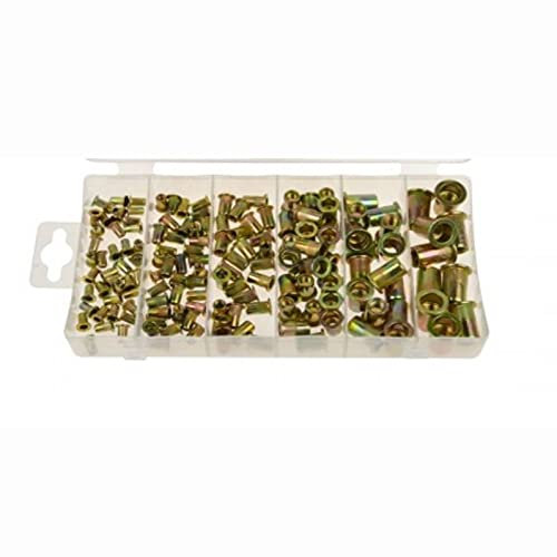 150-tlg. Stahl Nietmutter-Sortiment Box Blindnietmuttern Satz Einnietmuttern Set M3-M10