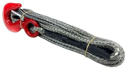 RopeServices UK 10mm Silver Dyneema SK75 Synthetic 12-Strand Winch Rope x 25m With Hook 4x4
