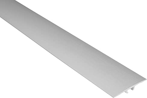 Effector Bodenleisten mit Silikondichtung Aluminium - 180 cm, 36x2 mm, Silber - Türschwellenprofil, Übergangsprofil mit Befestigungsstiften