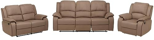Vente-unique Couchgarnitur Relax 3+2+1 - Microfaser - Taupe - Hernani