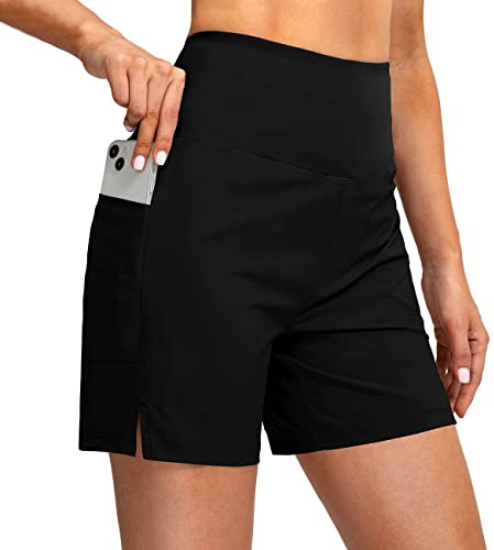 RPAEOY Shorts de Baño Mujer Bañador Shorts de Natación Boyleg Secado Rápido Playa Surf Essential Bikini Short Deportes Acuáticos Pantalones Cortos (Negro,S)