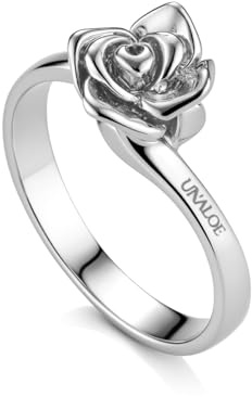 UNALOE SEDUCENTI EMOZIONI Anello Donna Gioia, Anello in Argento sterling 925, Anello Solitario con rosa,Gioielli donna,regalo mamma ragazza (Silver 24)