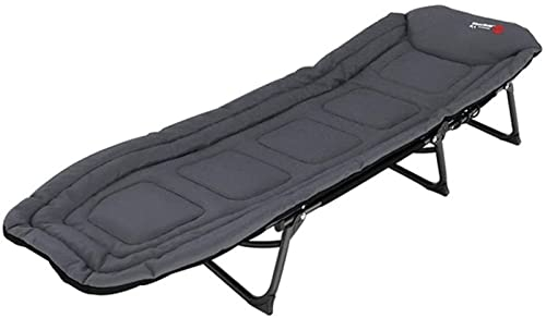 GONGGUJ Tragbarer Angelstuhl mit klappbarer Gästematratze, verstellbare Zero-Gravity-Chaiselongue mit Verstellbarer Rückenlehne, belastbar bis zu 120 kg mit Kissen, blau (schwarz)