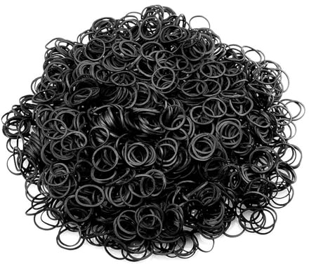 YAZANY 1000Pcs Mini Rubber Bands, Mini Elastic Hair Bands, Soft Bands Black Small Elastic Bands for Women Kids Hair Band, Children Braids Hair, Party Wedding Hairstyle