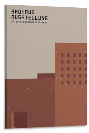 Bauhaus-Ausstellungsposter, Bauhaus-Kunstdruck, geometrischer Kunstdruck, Leinwand-Poster, Wandfarbe, Kunstposter, Dekoration, moderne Wohnkunstwerke, 60 x 90 cm